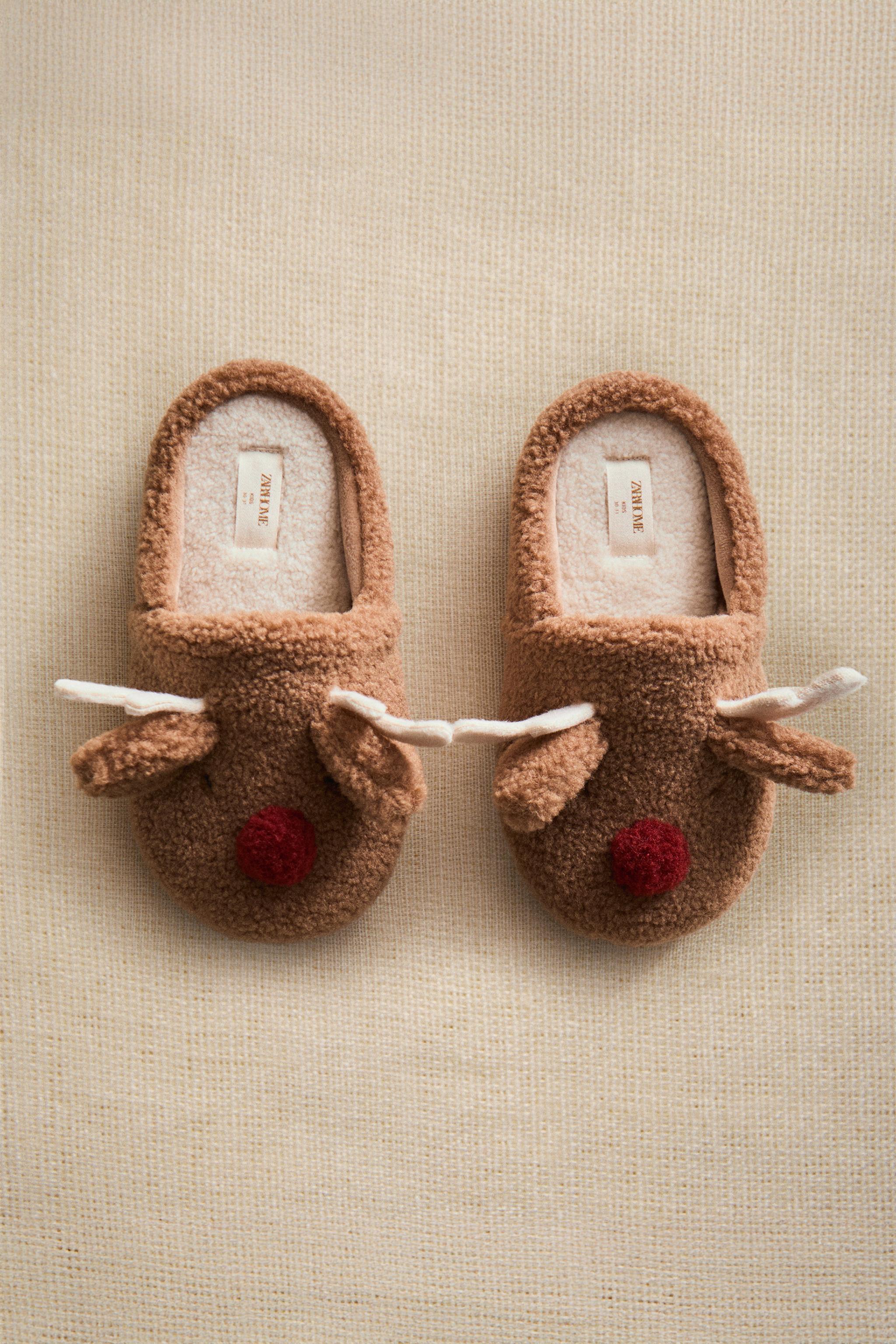 CHILDREN'S REINDEER MULE SLIPPERS